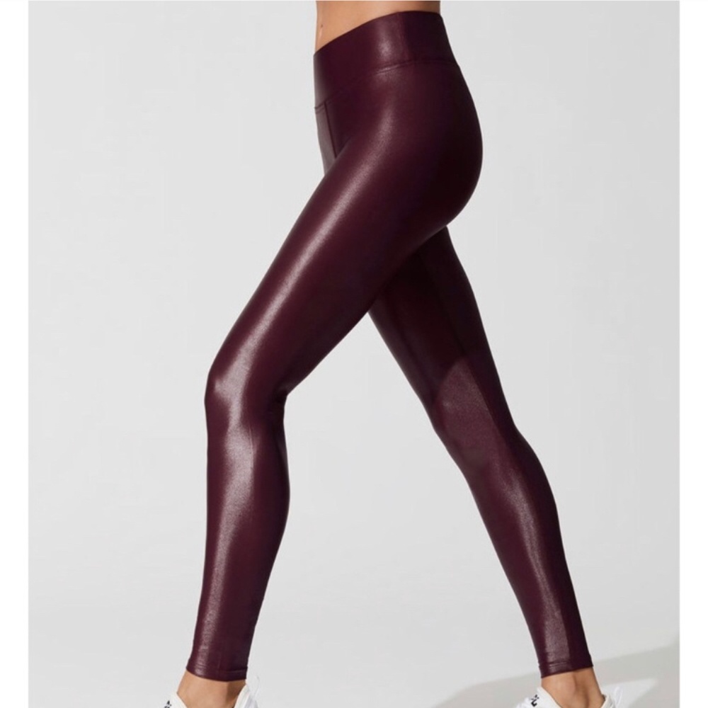 NEW CARBON38 KORAL BRAND OXBLOOD GYM YOGA BODYCON WORKOUT LEGGINGS S